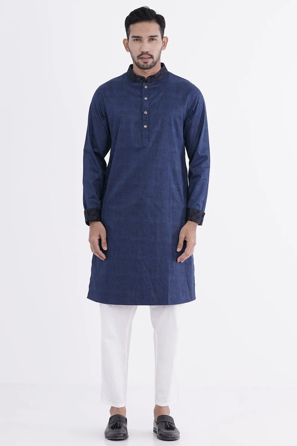 RPAN-0424-4637-b_4 Mens Blue Panjabi - Image 1